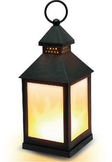 LED lantern with flame effect 10,5 x 10,5 x 24 cm
