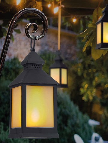 LED lantern with flame effect 10,5 x 10,5 x 24 cm