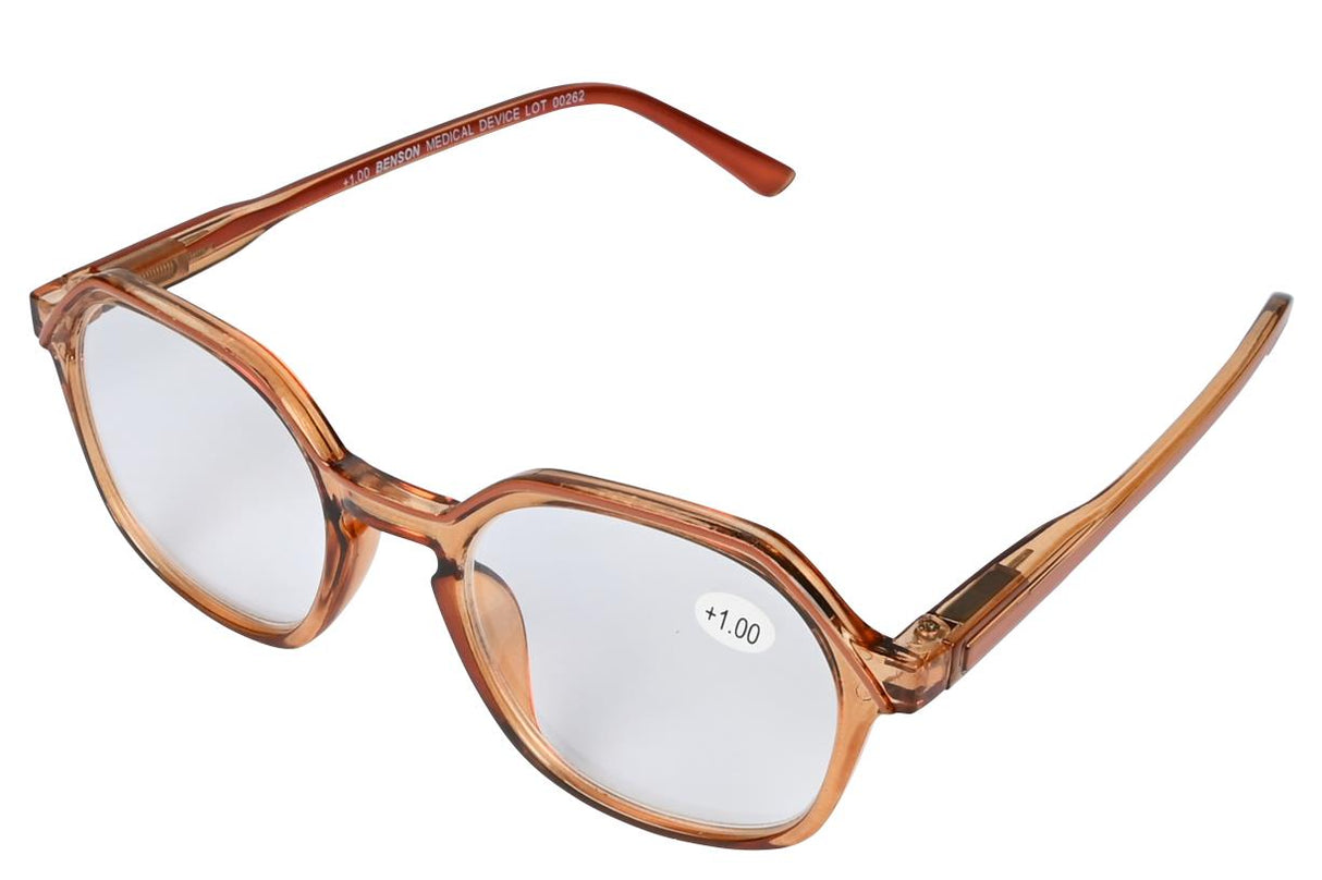 Lesebrille Milaan transparent braun display