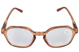 Leesbril Milaan transparant bruin display