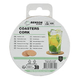 Coasters cork 10 cm 6 pcs