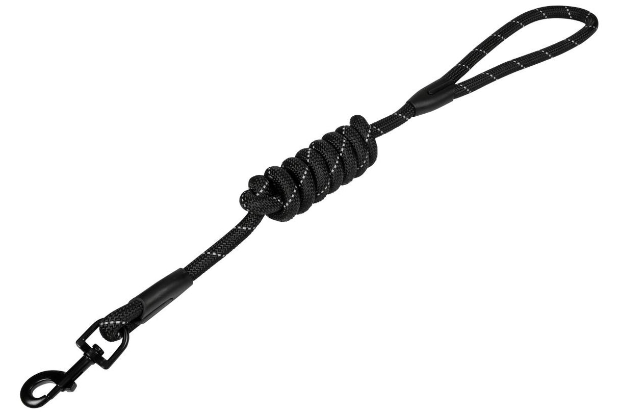 Dog leash round 12 mm x 150 cm black reflective
