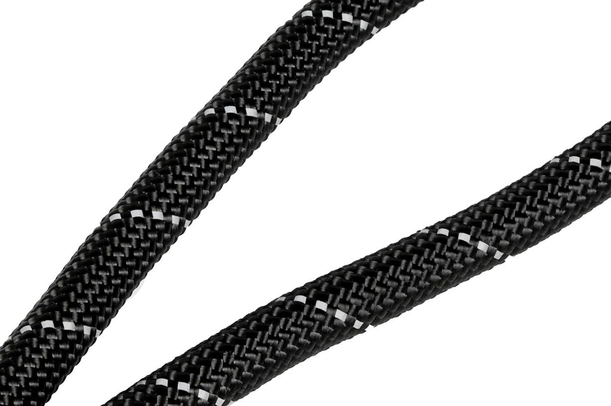 Dog leash round 12 mm x 150 cm black reflective