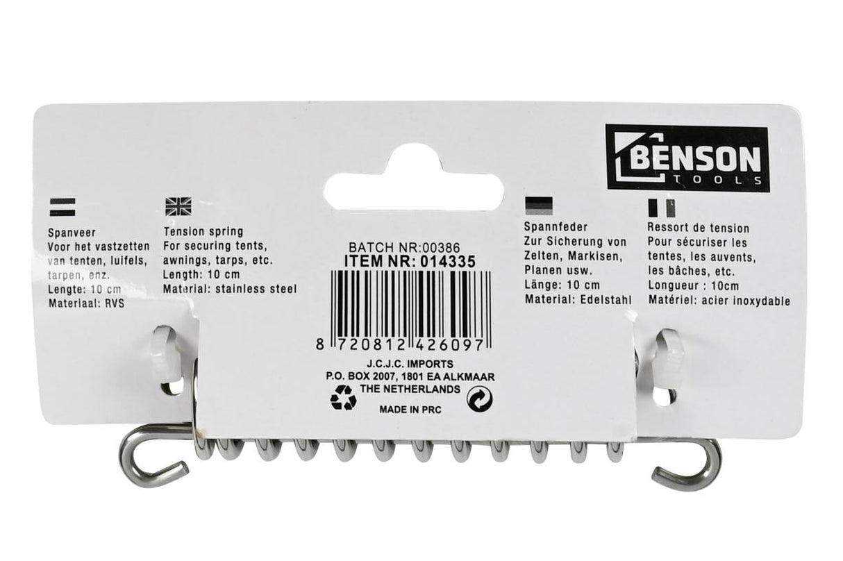 Tension spring 10 cm stainless steel