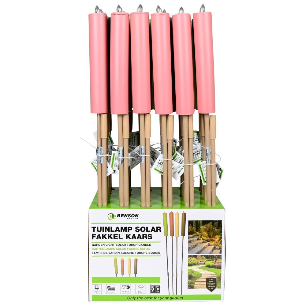 Gartenlampe Solar Fackel Kerze mix display