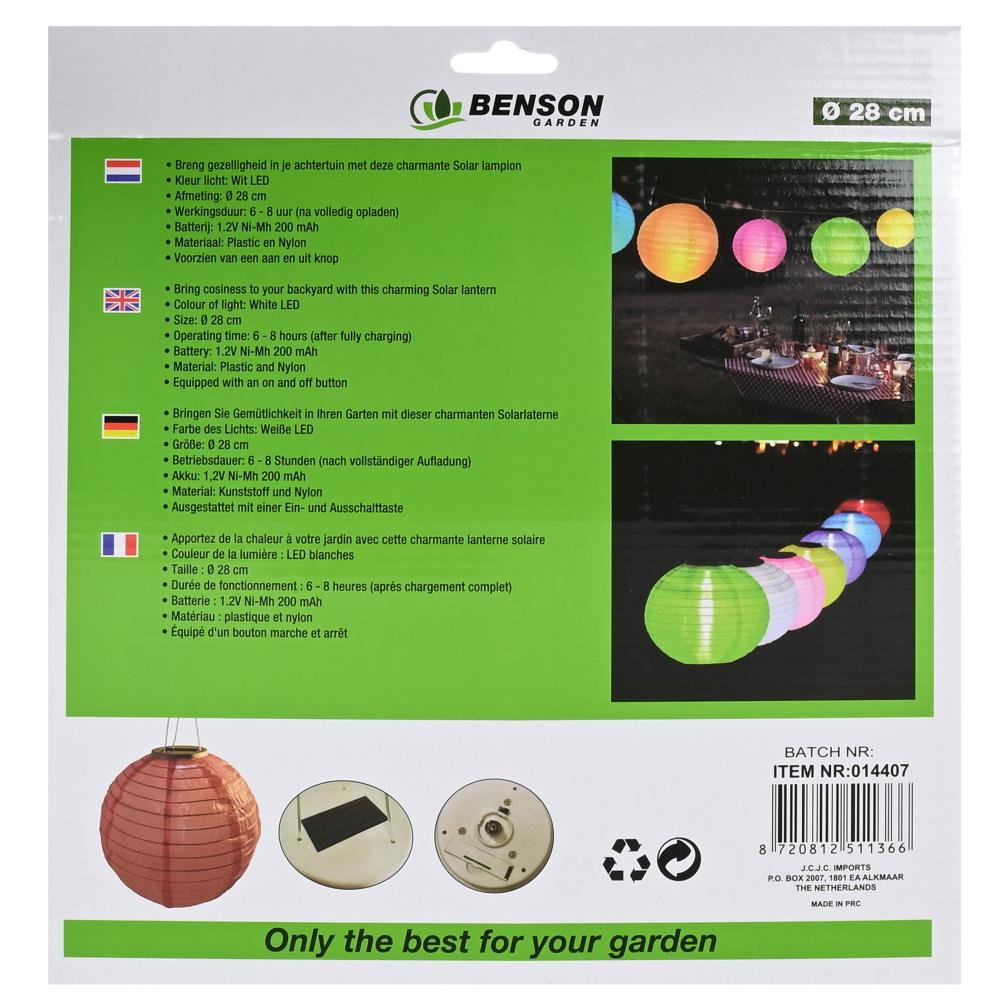 Tuinlamp solar lampion mix