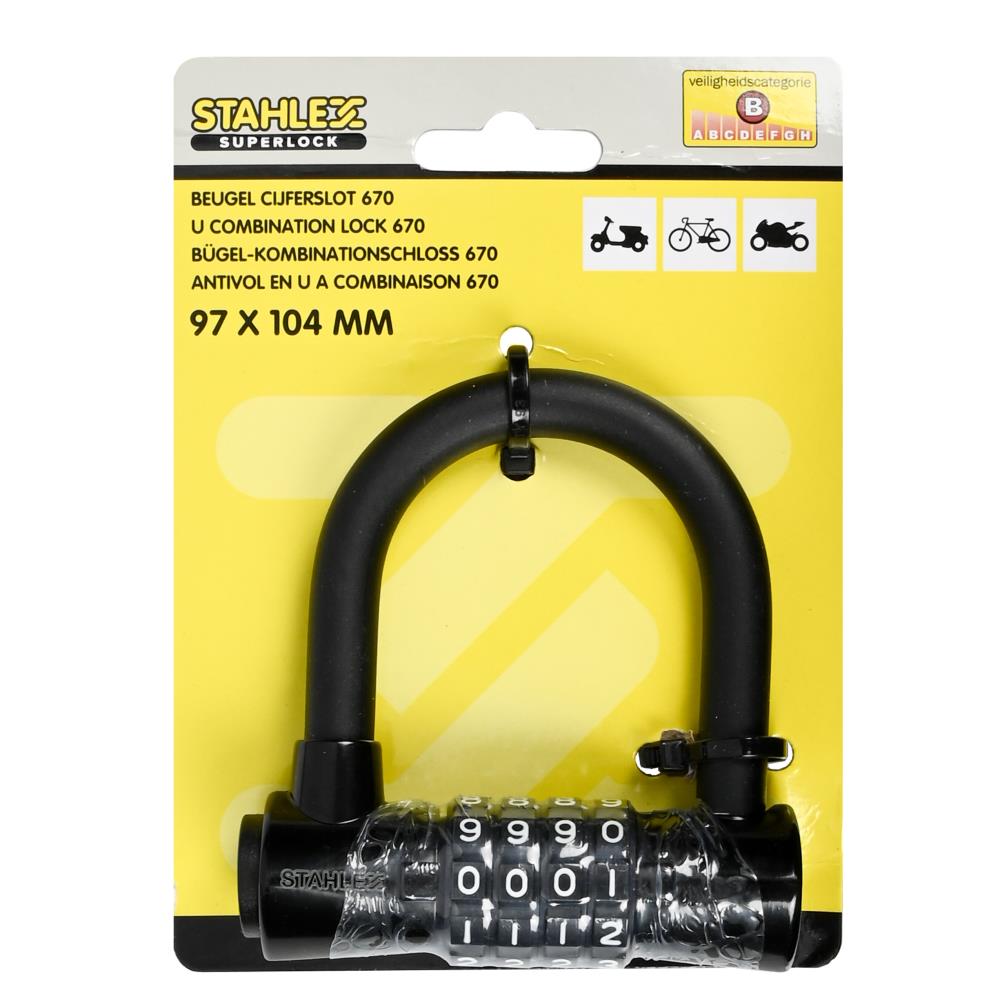 U combination lock 670 97 x 104 mm