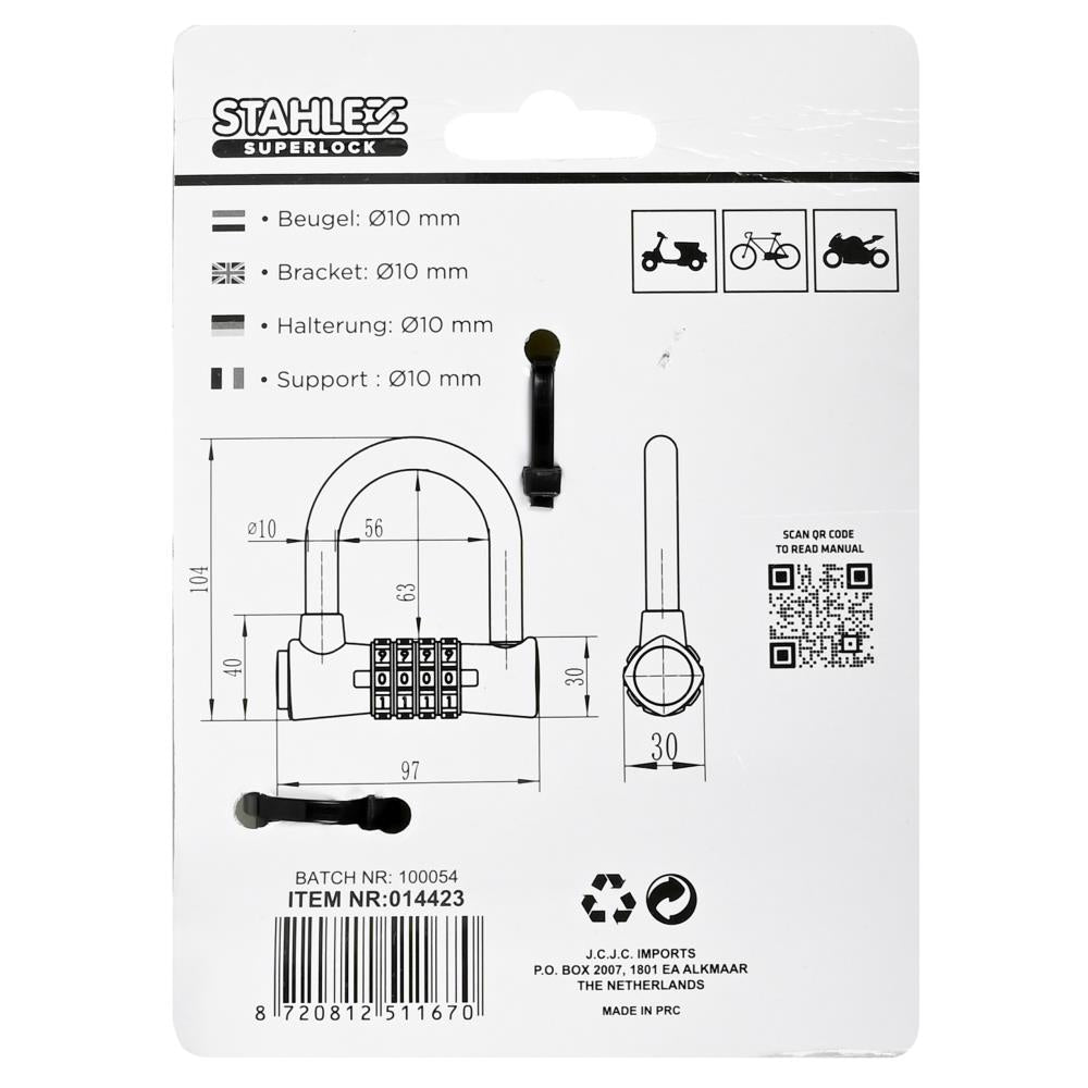 U combination lock 670 97 x 104 mm