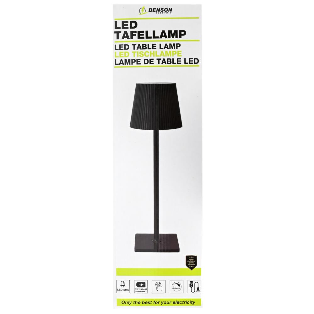 Lampe de table LED rechargeable alu de luxe 38 cm
