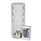 Lampe de table LED cristal rechargeable + télécommande