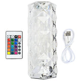 Lampe de table LED cristal rechargeable + télécommande