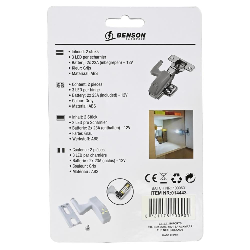 LED cabinet hinge lighting automatically 2 pcs