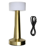 LED table lamp rechargeable dimmable touch gold display