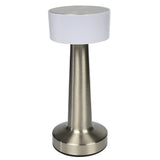 LED table lamp rechargeable touch dimmable silver display