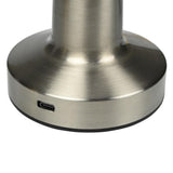 LED table lamp rechargeable touch dimmable silver display