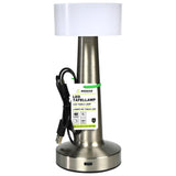 LED table lamp rechargeable touch dimmable silver display