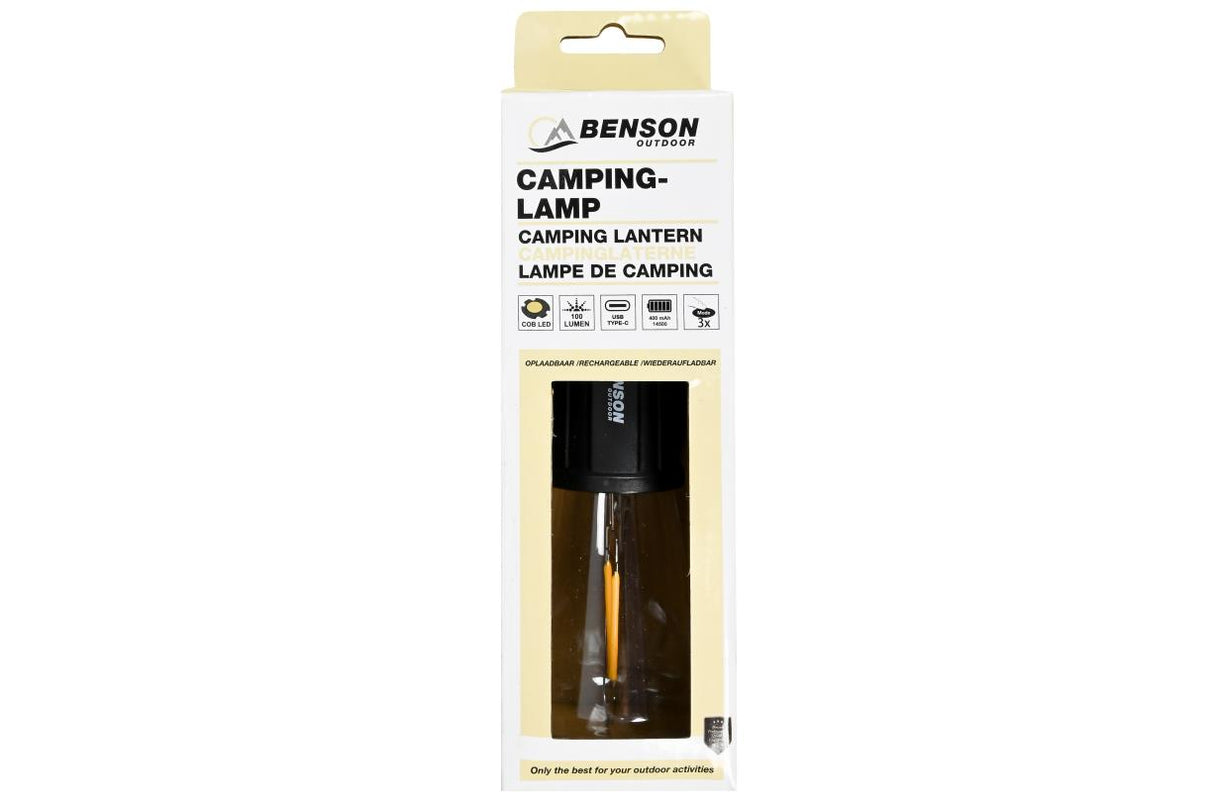 Campinglamp met karabijnhaak oplaadbaar