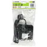 Stekkerdoos 4-voudig + RA + 1.5 mtr vierkant zwart