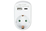 Prise avec USB-A et USB-C USB blanc