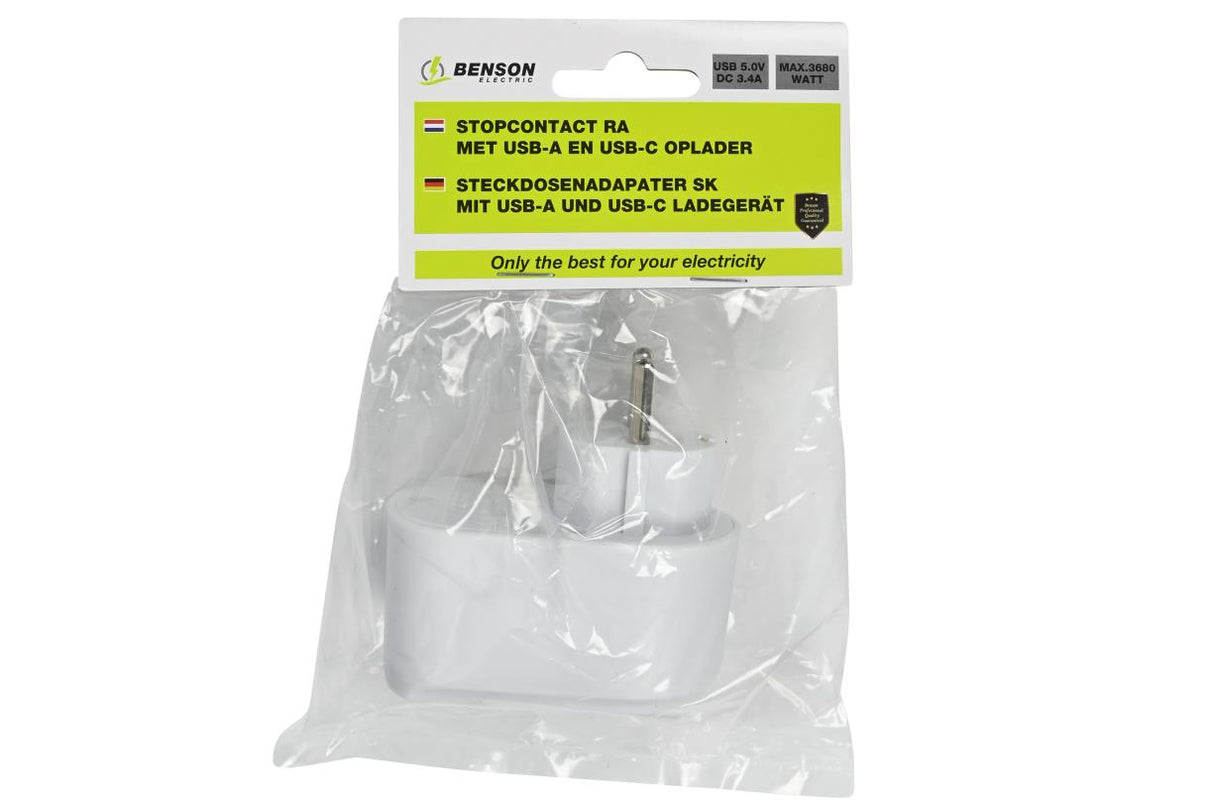 Prise avec USB-A et USB-C USB blanc