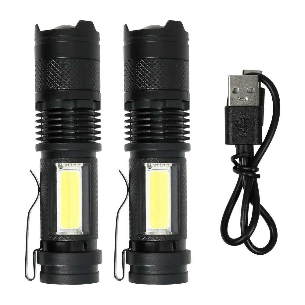Taschenlampe COB wiederaufladbar 2-tlg