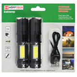 Taschenlampe COB wiederaufladbar 2-tlg