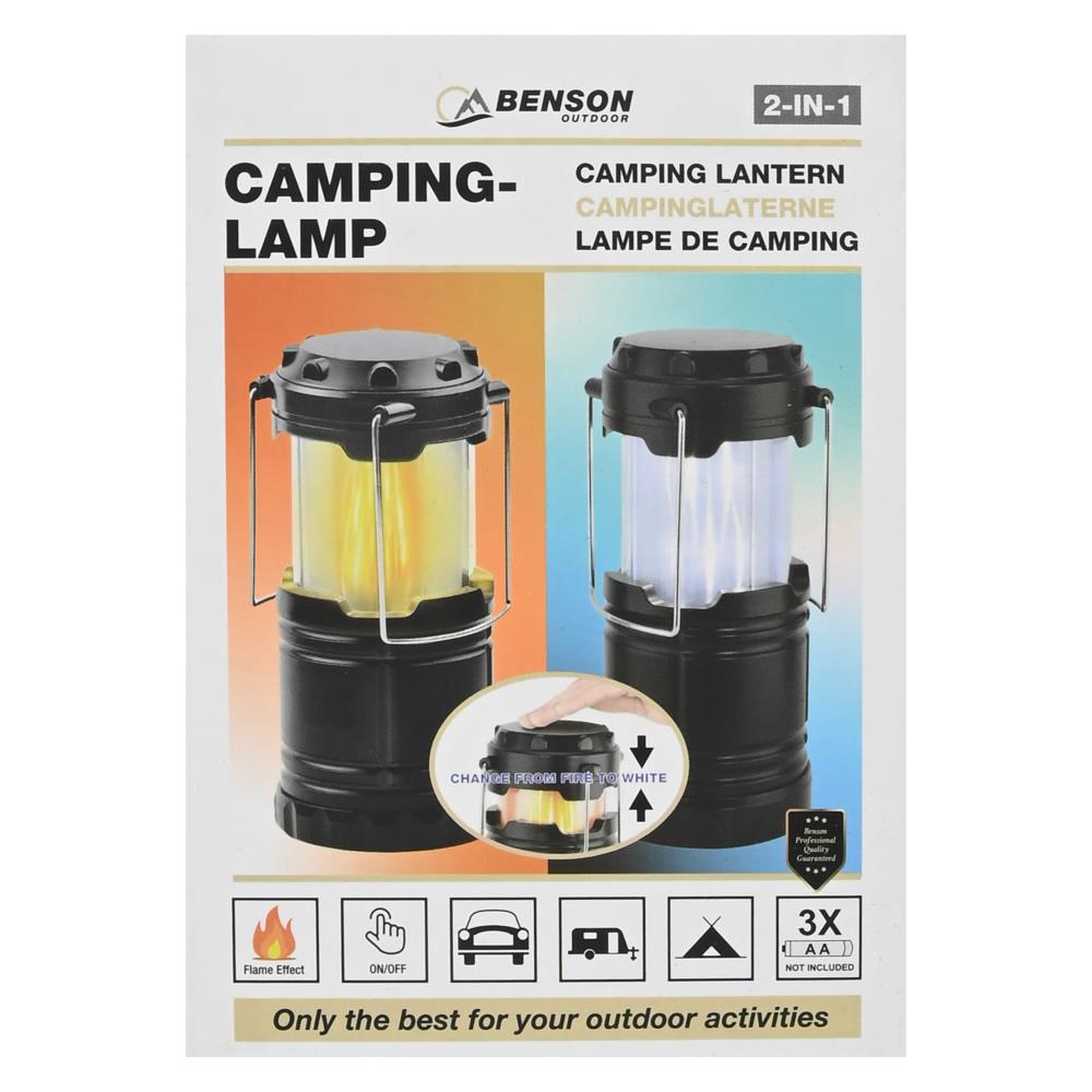 Lampe de camping flame effect 2-in-1 