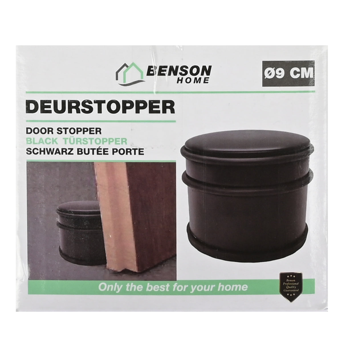 Deurstopper ø9 cm zwart