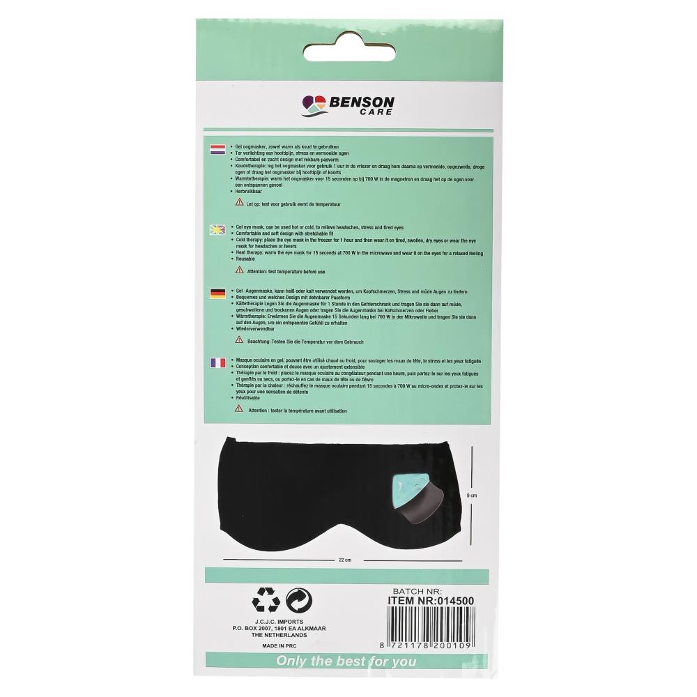 Gel eye mask with heat and cold therapy