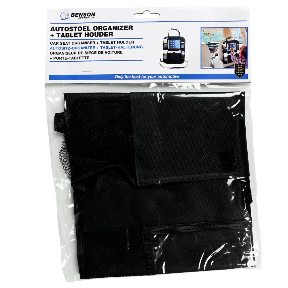 Car seat organiser + tablet holder