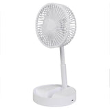 Fan foldable and rechargeable white