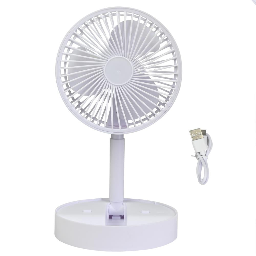 Fan foldable and rechargeable white