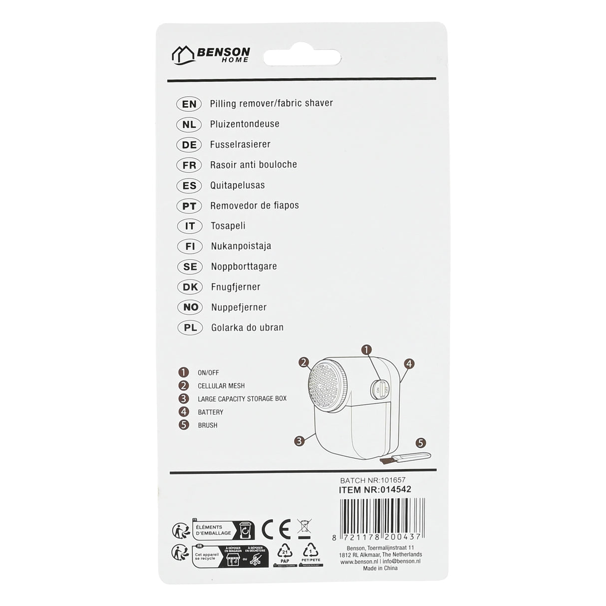Pilling remover/fabric shaver compact