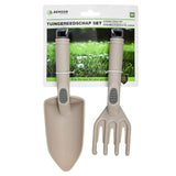 Tuingereedschap set 2 dlg kunststof beige