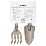 Tuingereedschap set 2 dlg kunststof beige