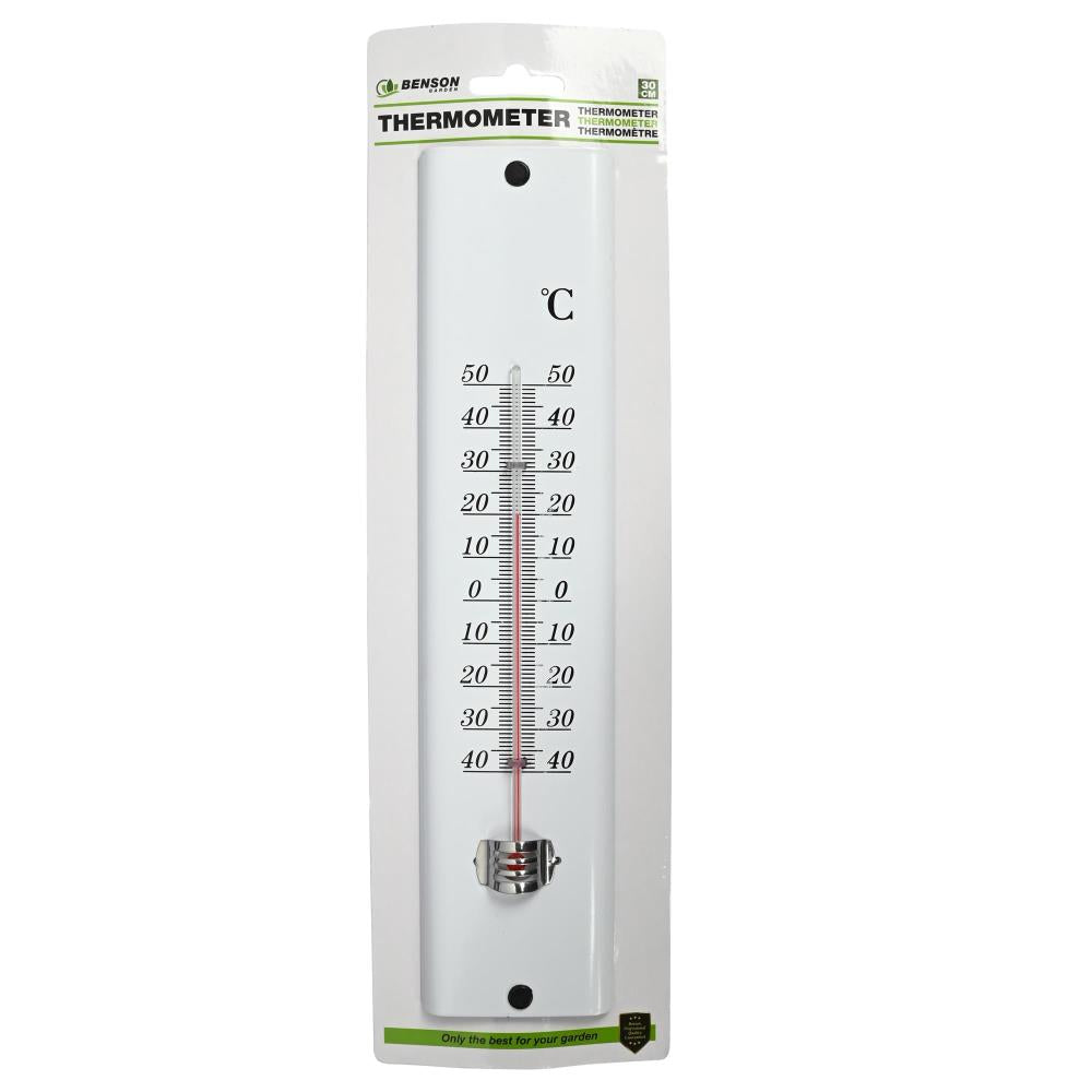 Thermometer metal white 30 cm