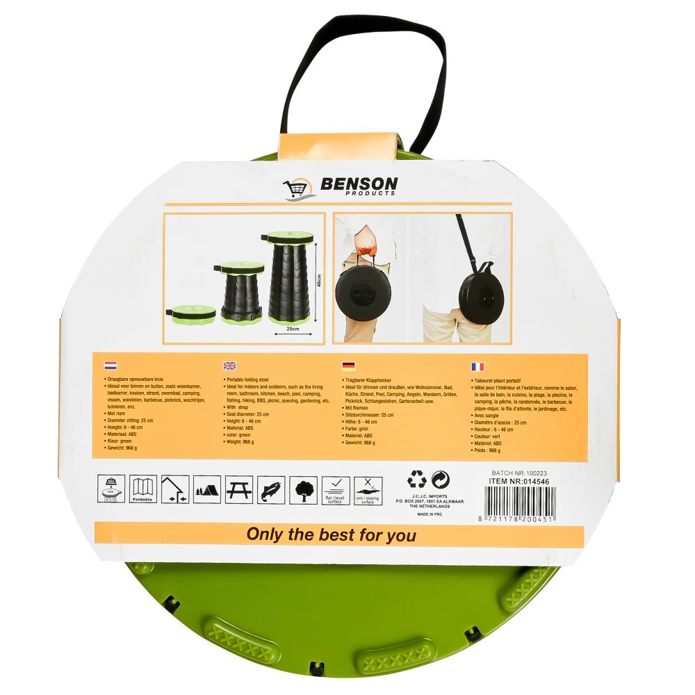 Kruk opvouwbaar draagbaar ABS groen