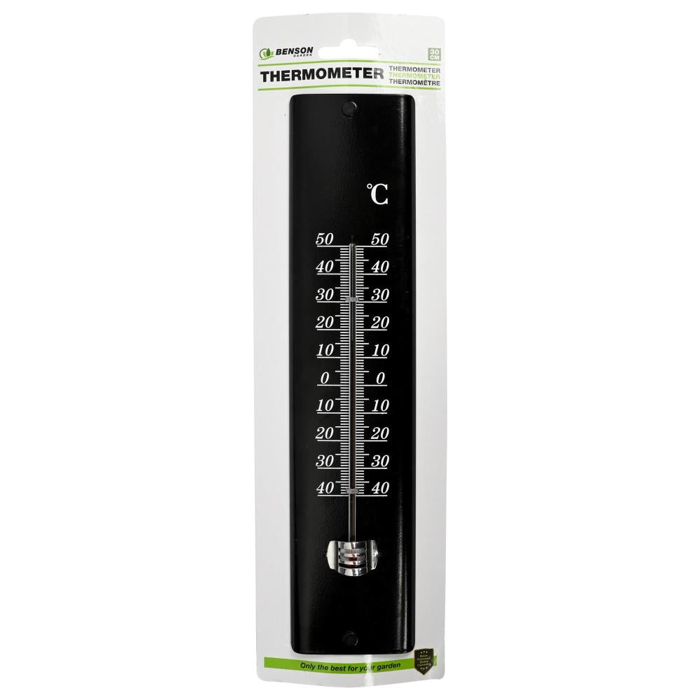 Thermometer metal black 30 cm