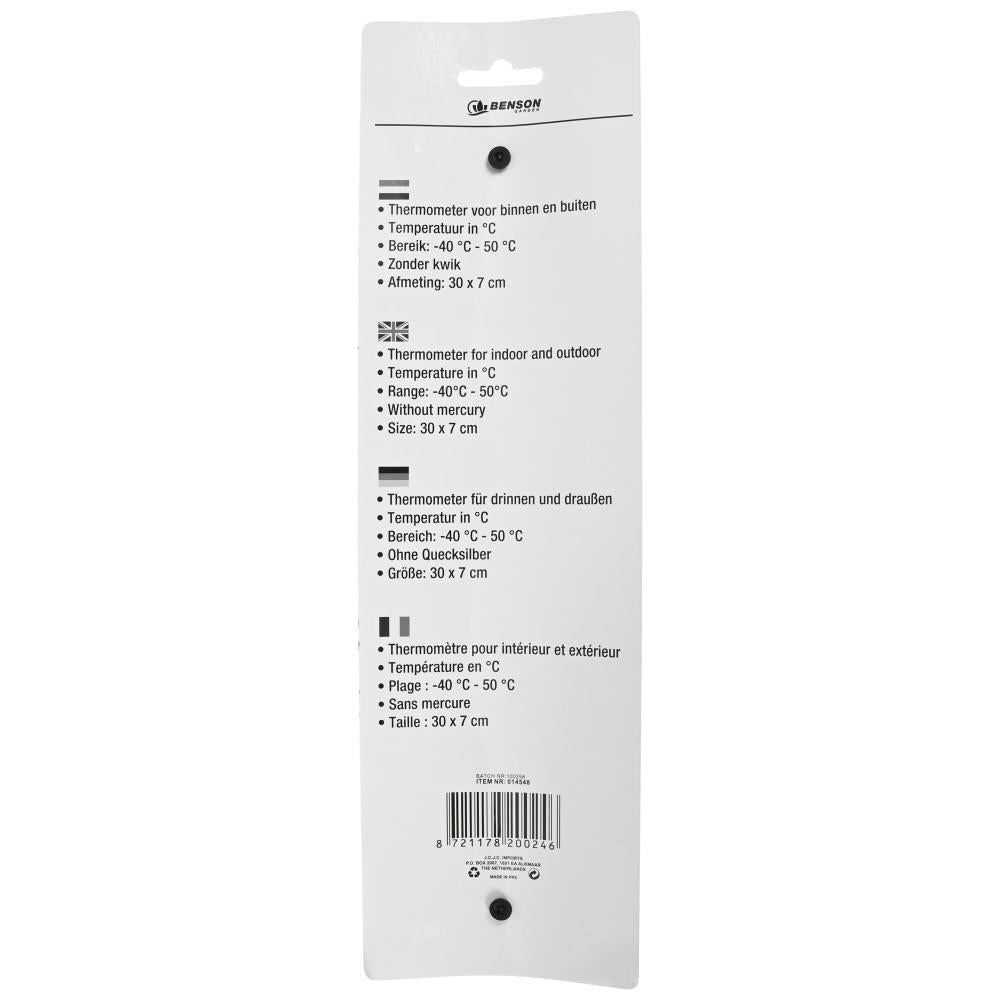 Thermometer metal black 30 cm