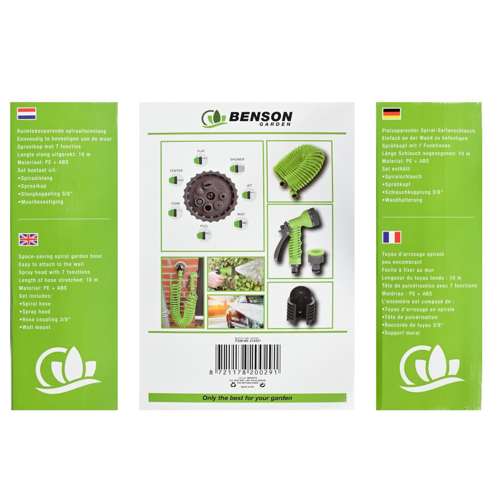 Garden hose spiral with nozzle 10 m