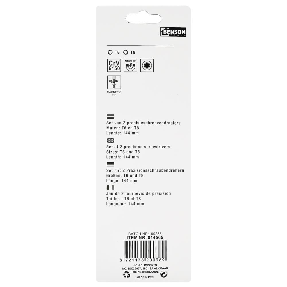Schroevendraaier set precisie 2 dlg torx