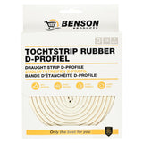 Tochtstrip rubber D-profiel 2 x 3 m wit