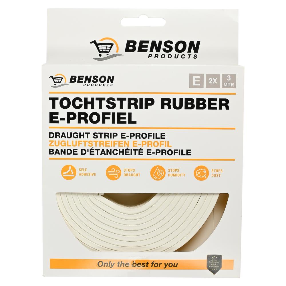Tochtstrip rubber E-profiel 2 x 3 m wit