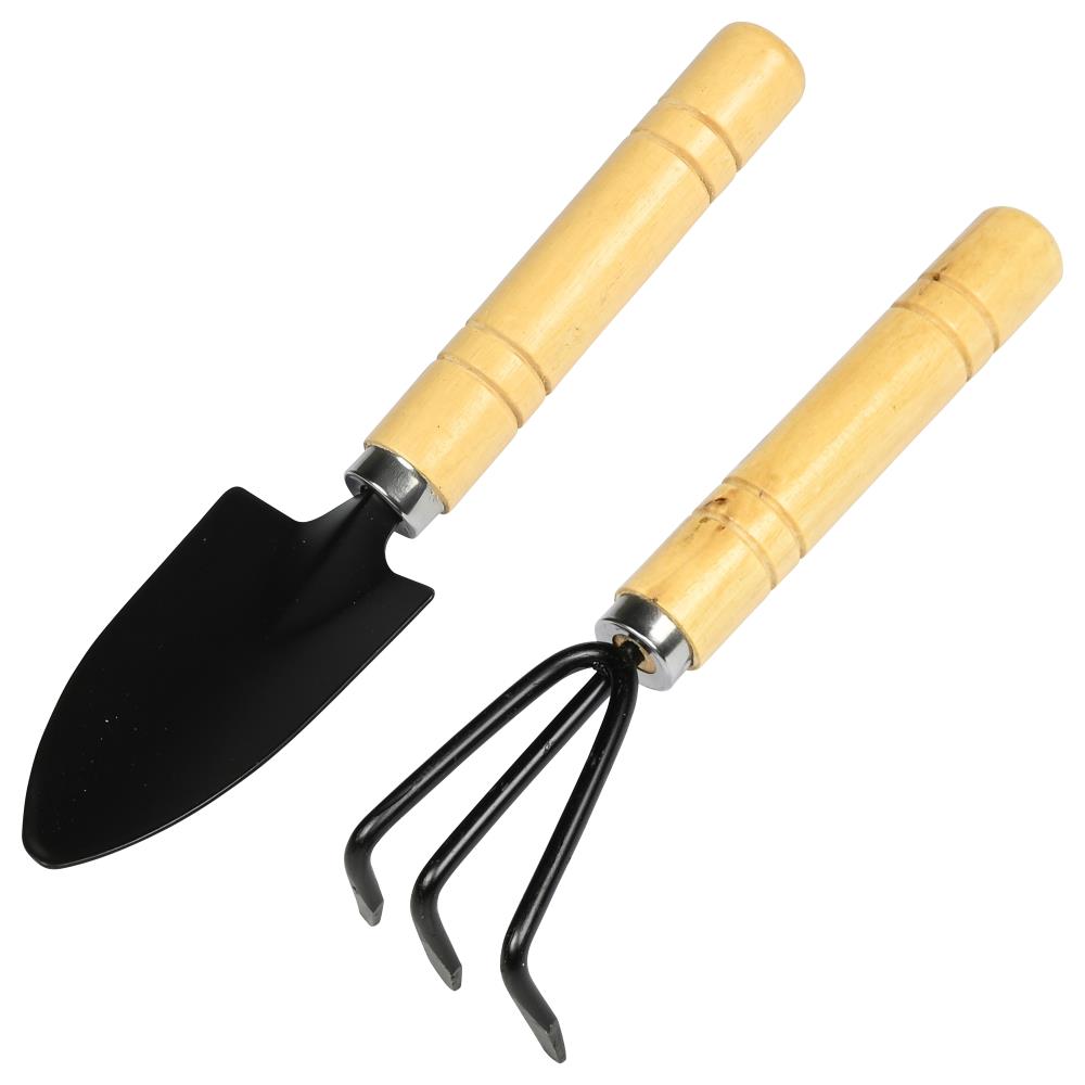 Tuingereedschap set 2 dlg mini houten handvat