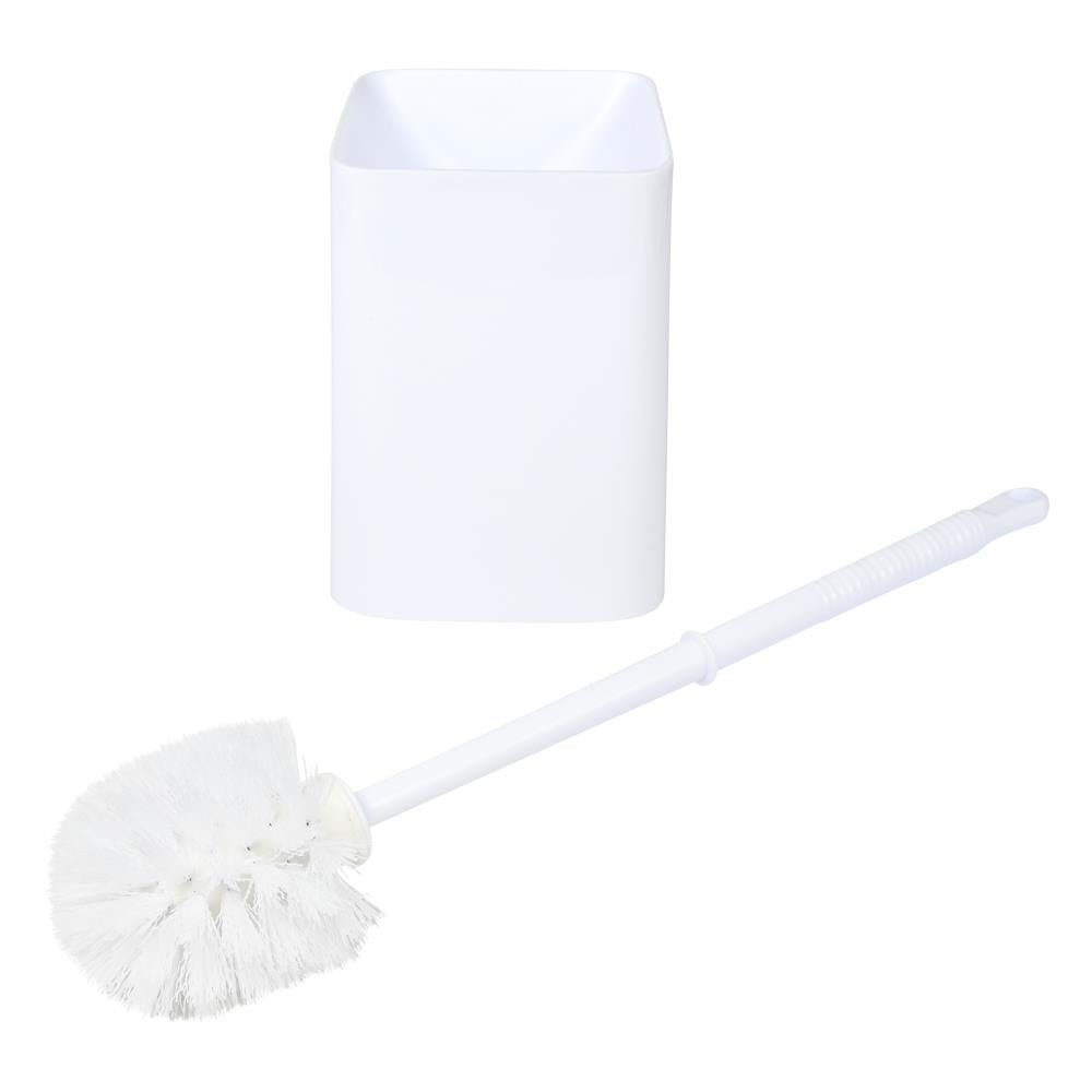 Brosse wc + support carré blanc