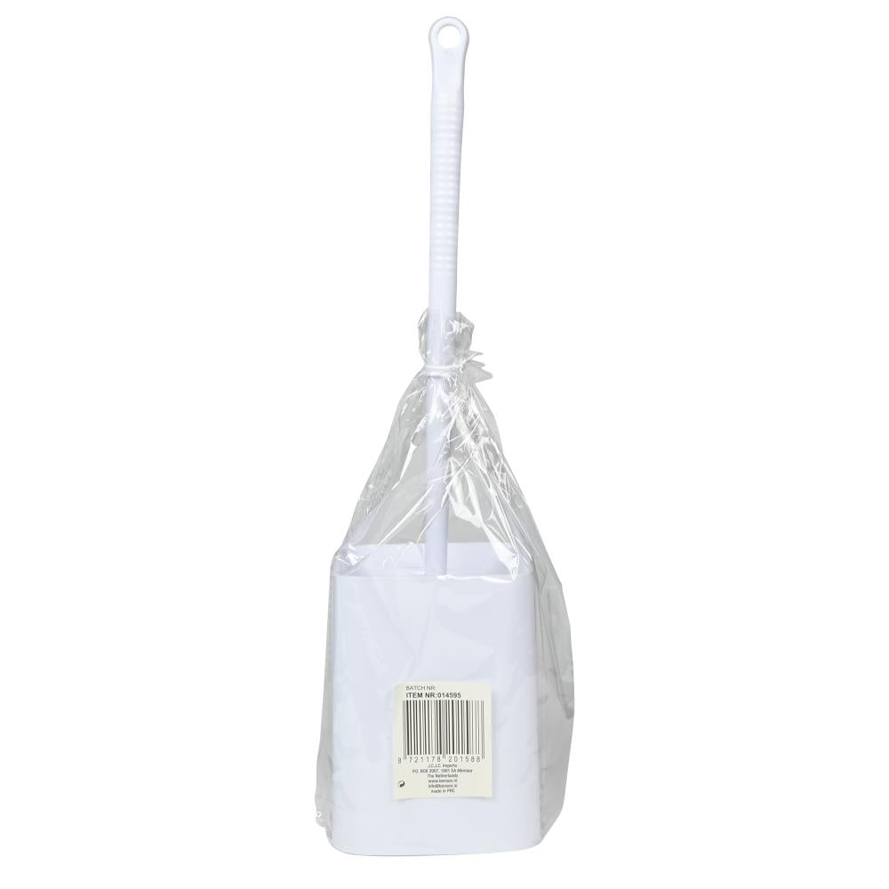Brosse wc + support carré blanc
