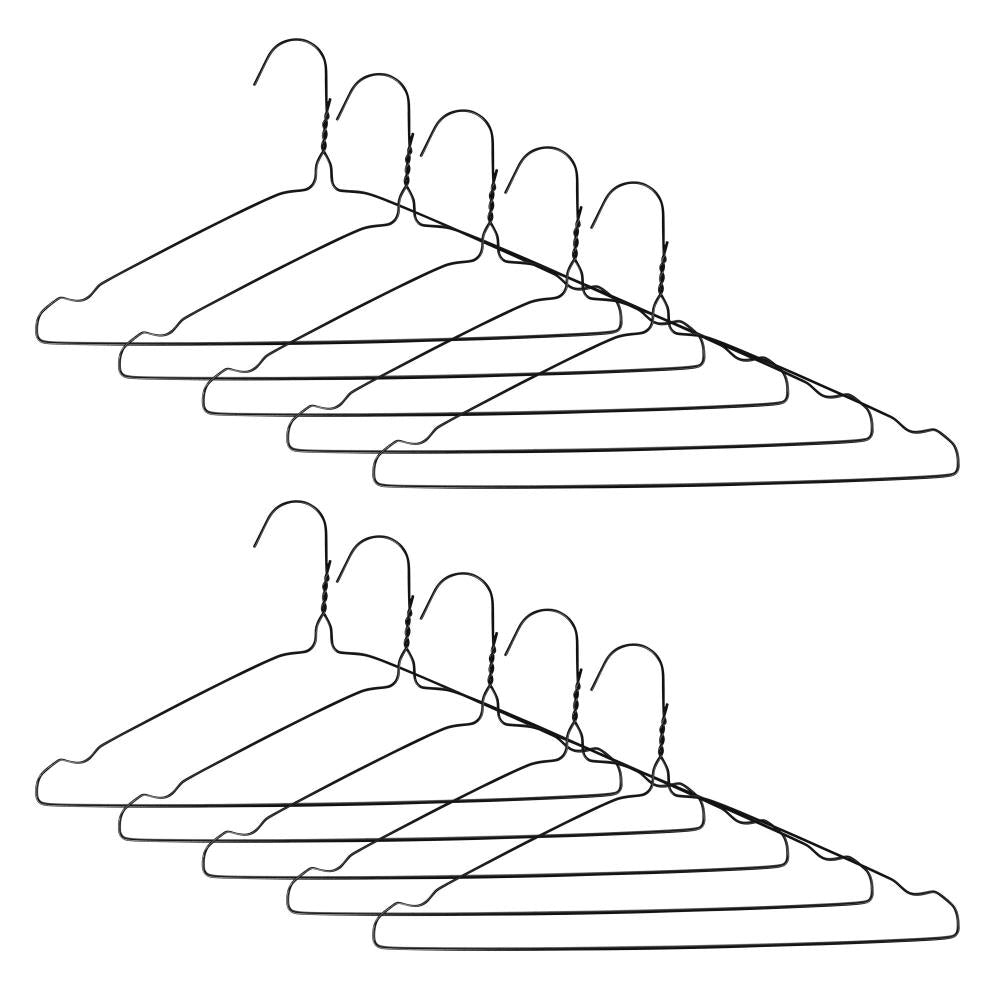Clothes hangers metal 10 pcs black