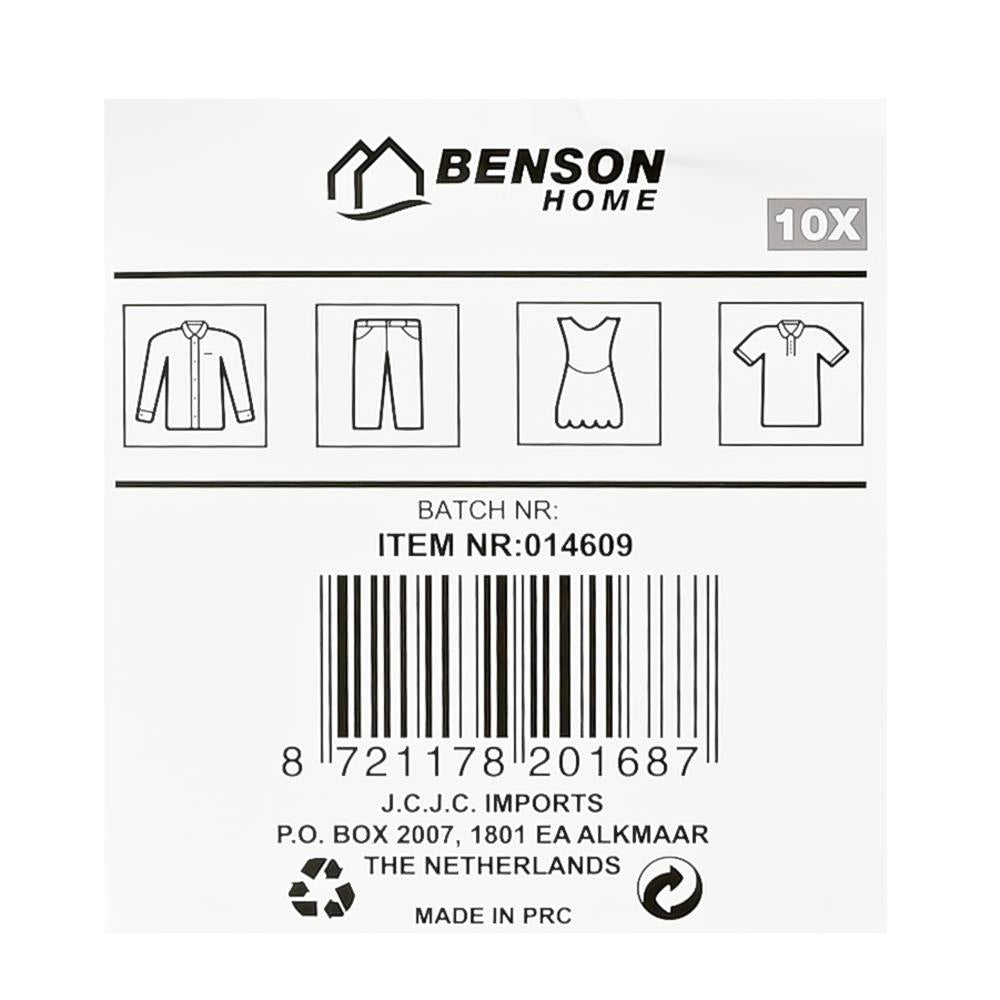 Clothes hangers metal 10 pcs black