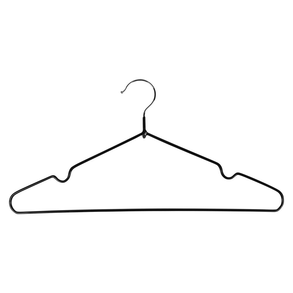 Clothes hangers metal with anti-slip coating 5 pcs black
