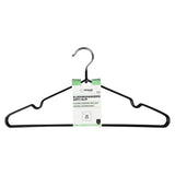 Clothes hangers metal with anti-slip coating 5 pcs black